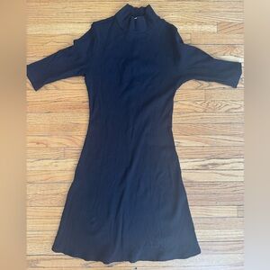 Reformation Black Mock Neck Dress